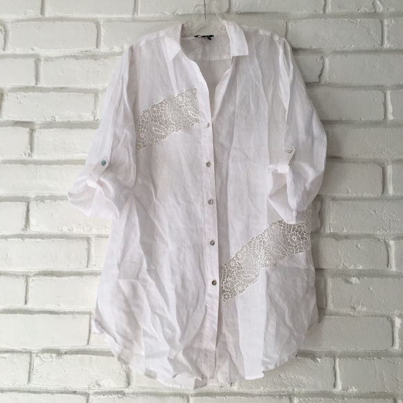 NWOT Nic & Zoe | Ramie tunic or coverup - Picture 3 of 7